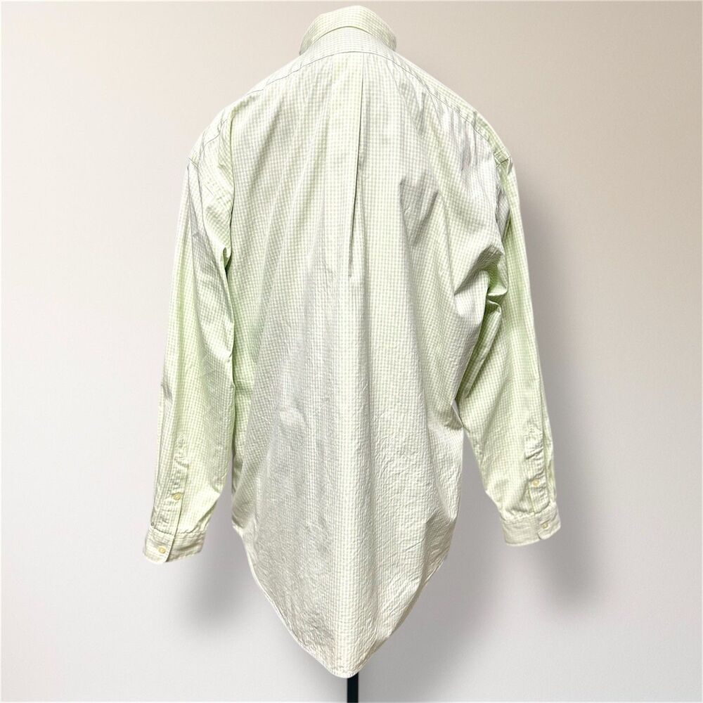 Ralph‎ Lauren Tilden Golf L Green White Plaid Button Down Pony Long Sleeve Shirt - Picture 5 of 9